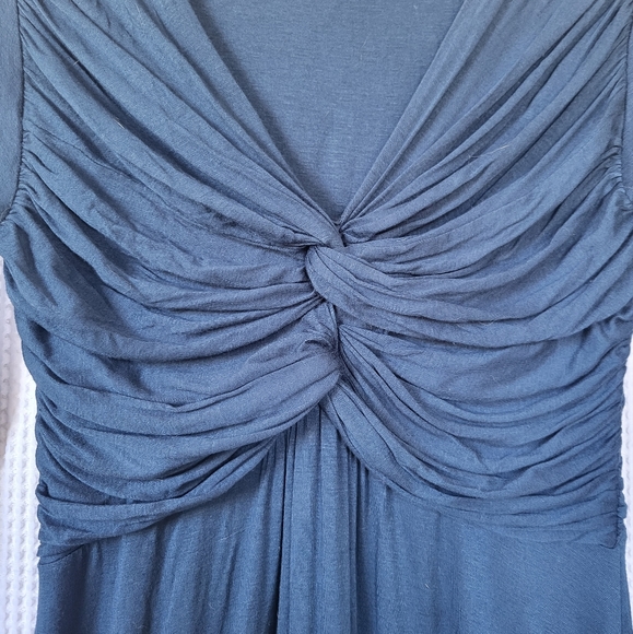 Bailey 44 petrol blue, knotted bust jersey dress. - Picture 3 of 4